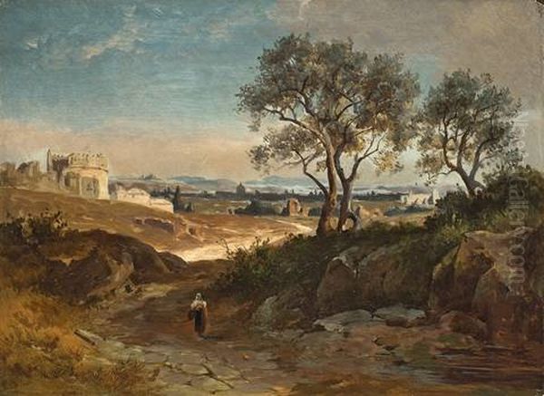 Campagna Di Roma Oil Painting by Johann Conrad Dorner