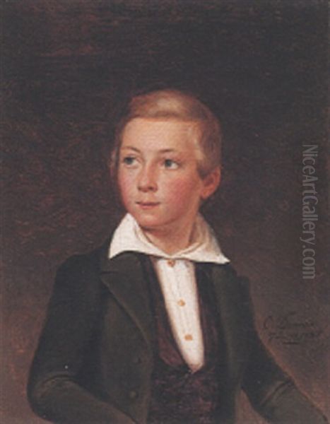 Edmond Baron Von Ludinghausen-wolff Im Alter Von 15 Jahren Oil Painting by Johann Conrad Dorner