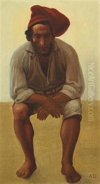 Portrait Of A Fisherman Oil Painting by Anton Laurids Johannes Dorph