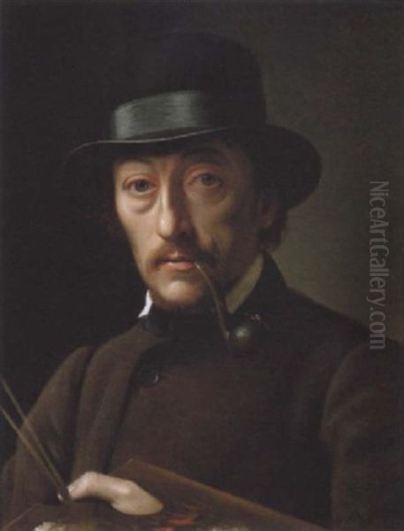 Portraet Af Maleren Oil Painting by Anton Laurids Johannes Dorph