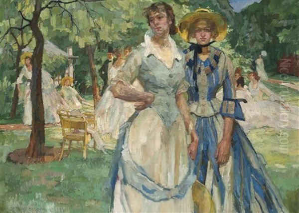 The Garden Party Oil Painting by Ferdinand Dorsch