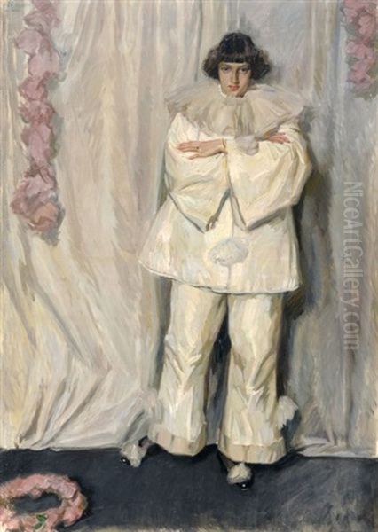 Weisser Pierrot Oil Painting by Ferdinand Dorsch