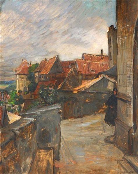 Blick Auf Eine Sachsische (?) Kleinstadt Oil Painting by Ferdinand Dorsch