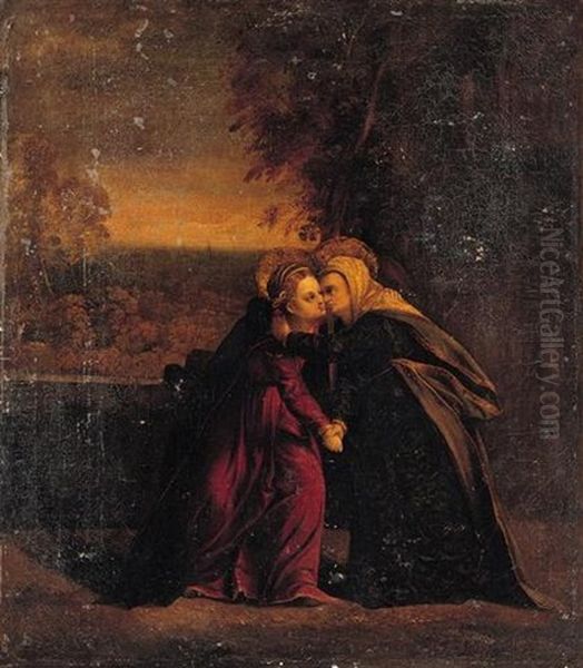 The Visitation Oil Painting by Battista (de Luteri) Dossi