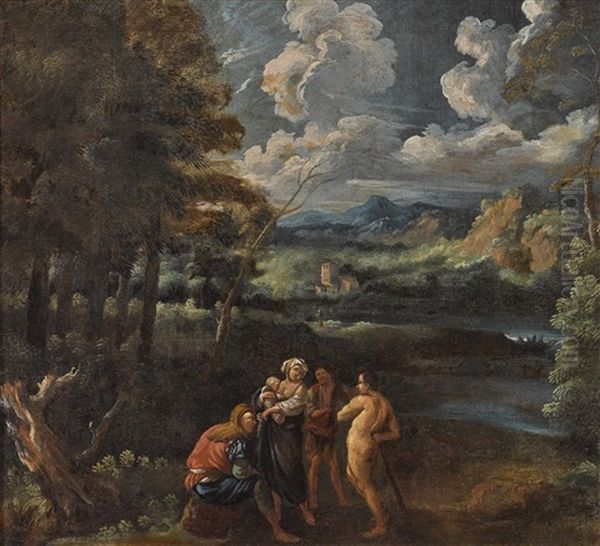 Flusslandschaft Mit Figurenstaffage Oil Painting by Dosso Dossi