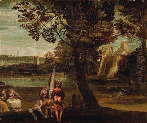 Paisaje Con Personajes Oil Painting by Dosso Dossi