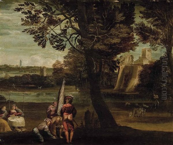 Paisaje Con Personajes Oil Painting by Dosso Dossi