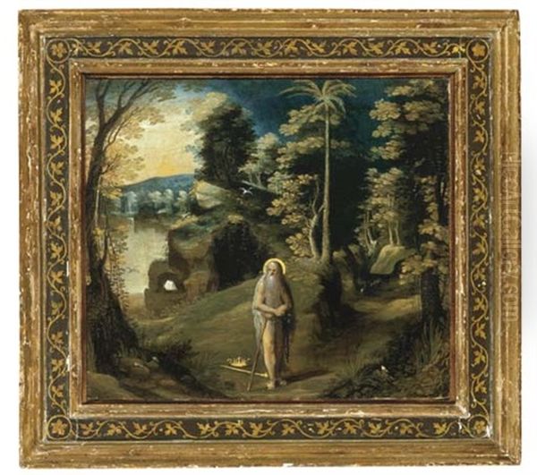 St. Onuphrius In The Wilderness Oil Painting by Dosso Dossi