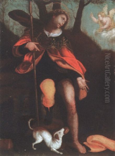 Saint Roch Oil Painting by Dosso Dossi