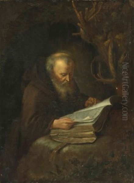 A Hermit Oil Painting by Gerrit Dou