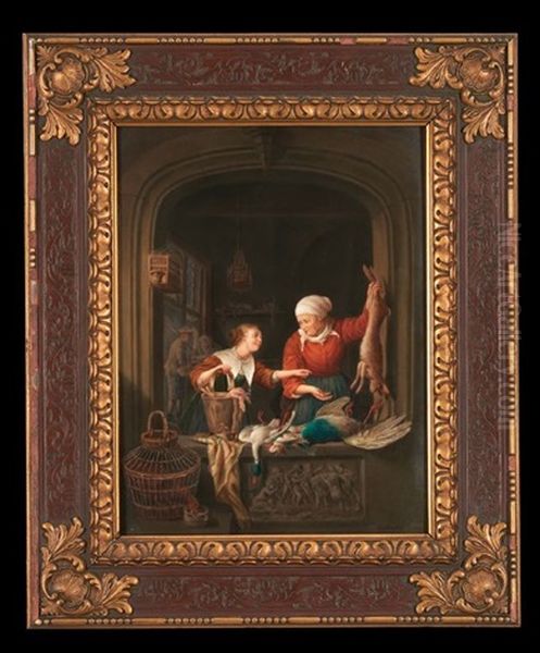 A Poulterer's Shop Oil Painting by Gerrit Dou