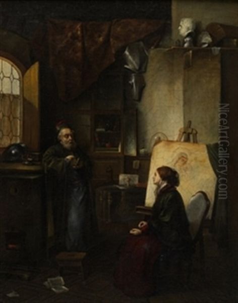 Estudio Del Pintor Oil Painting by Gerrit Dou