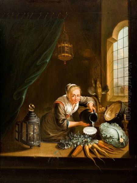 Kuchenmagd Oil Painting by Gerrit Dou