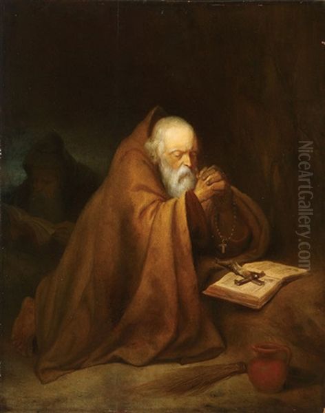 The Hermits At Prayer Oil Painting by Gerrit Dou