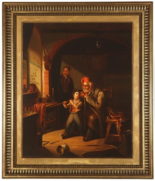 The Soldier And His Nephew Oil Painting by Gerrit Dou