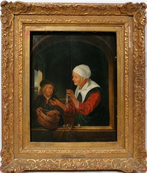 The Herring Vendor Oil Painting by Gerrit Dou