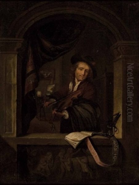 Der Geigenspieler Am Fenster Oil Painting by Gerrit Dou