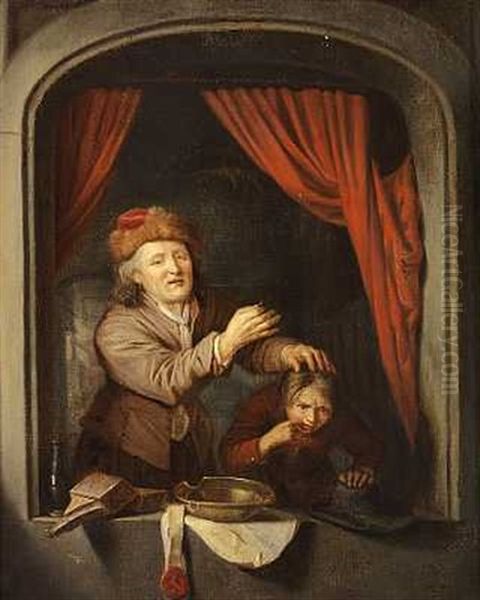 Hos Tandlaegen Oil Painting by Gerrit Dou