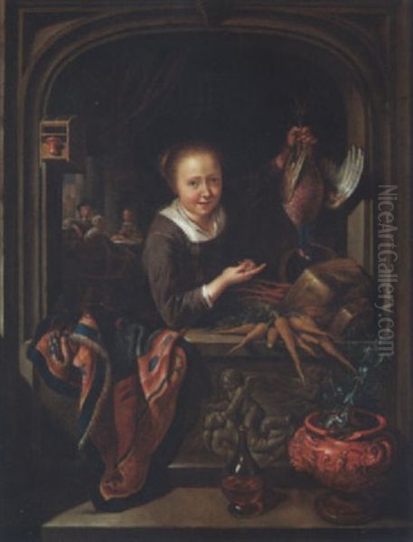 Die Kuchenmagd Oil Painting by Gerrit Dou