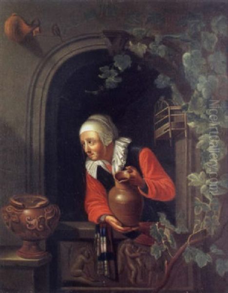 Femme A La Cruche Oil Painting by Gerrit Dou