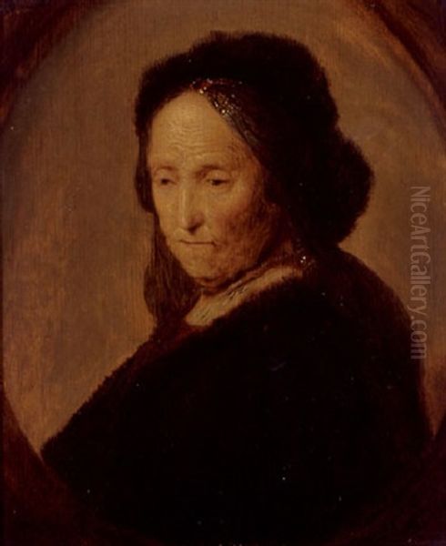 Portrait Of An Old Woman (rembrandt's Mother?) Oil Painting by Gerrit Dou