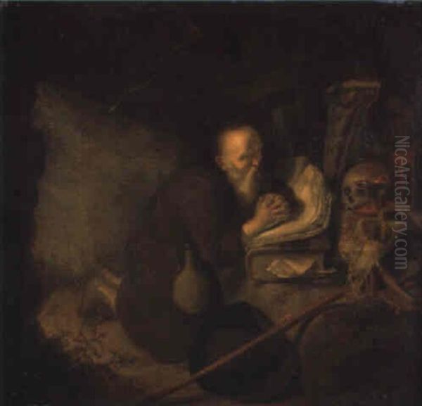 L'ermite En Priere Oil Painting by Gerrit Dou