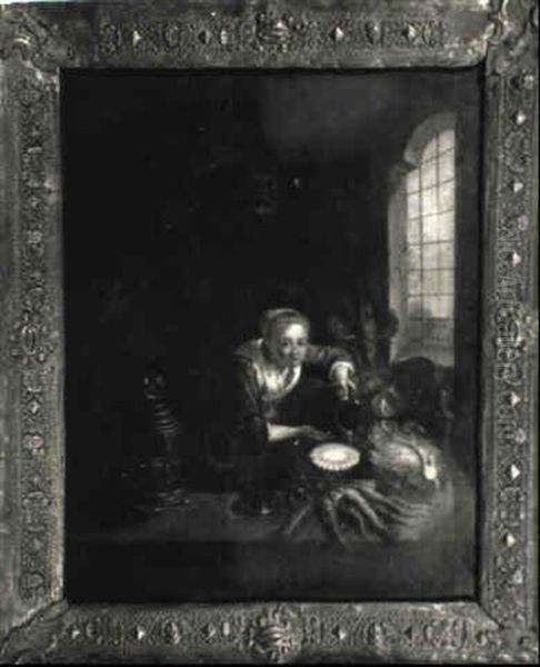 Die Kuchenmagd by Gerrit Dou