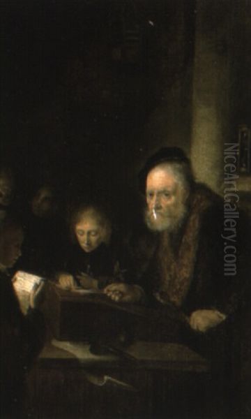 Schoolroom Oil Painting by Gerrit Dou