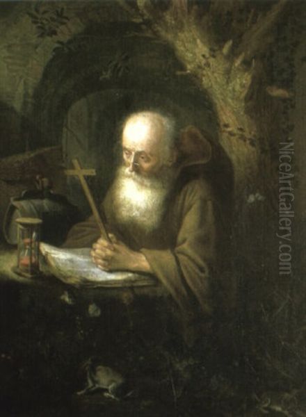 A Hermit Saint At Prayer Oil Painting by Gerrit Dou