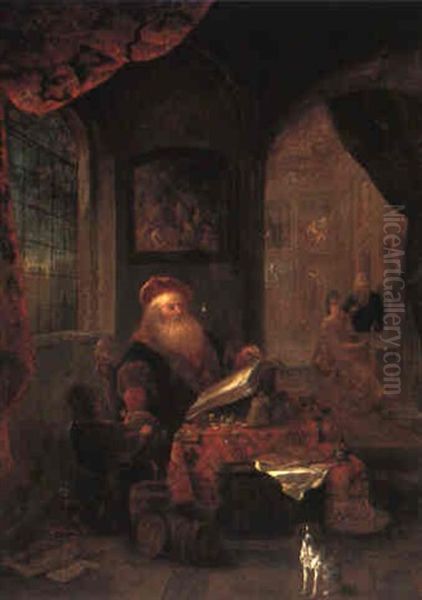 Old Man Is His Study by Gerrit Dou