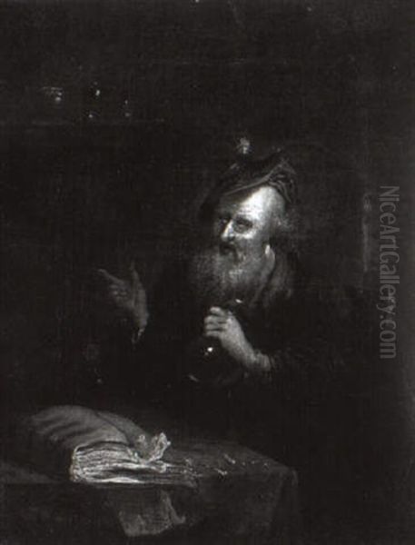 Doctor In His Study Oil Painting by Gerrit Dou