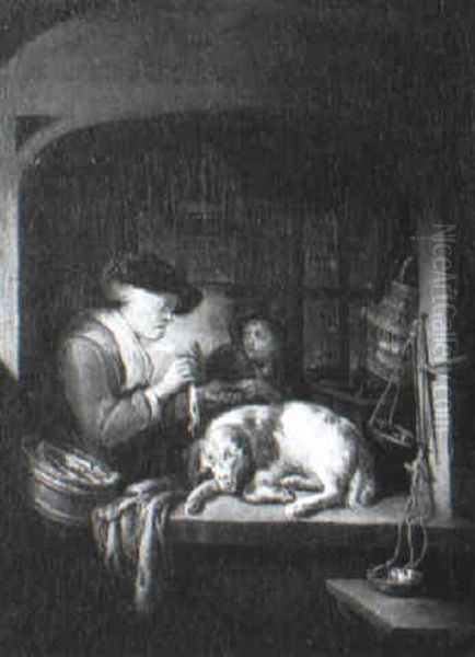 The Herring Seller Oil Painting by Gerrit Dou