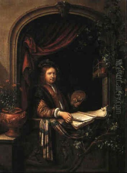 Der Maler Am Fenster Oil Painting by Gerrit Dou