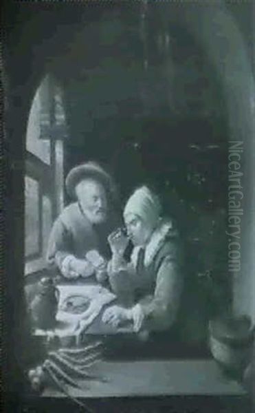 Mid Afternoon Meal Oil Painting by Gerrit Dou