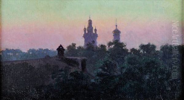 Monastere Oil Painting by Nikolai Nikonorovitch Doubovskoi