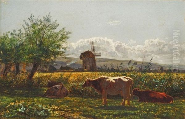 In The Fields Oil Painting by James Doubting