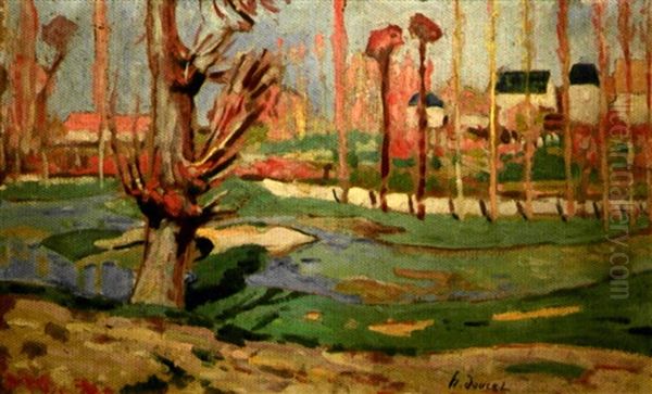 Paysage A La Digue, Printemps Oil Painting by Henri Doucet