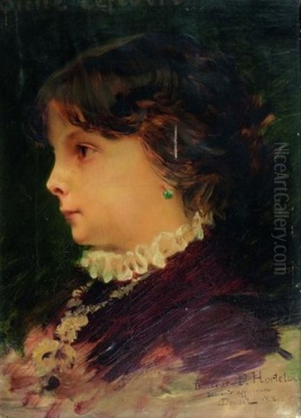 Portrait D'anne Lefebvre Oil Painting by Henri Lucien Doucet