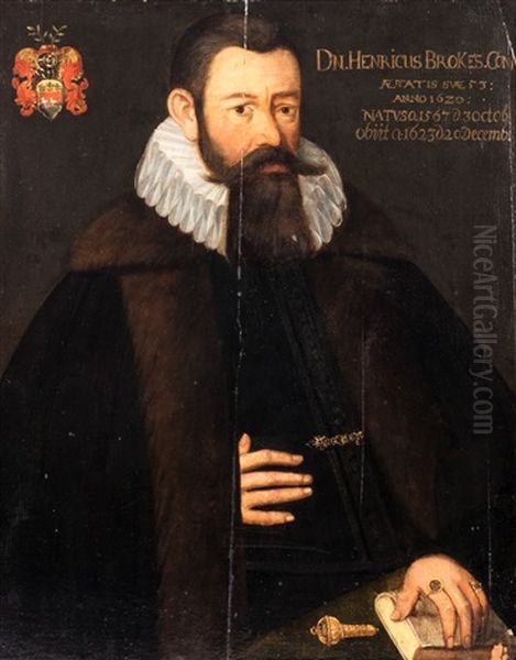 Portrait Of Mr. Henricus Brokes At The Age Of 53 Oil Painting by Gerard Douffet