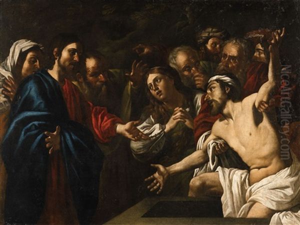 The Raising Of Lazarus Oil Painting by Gerard Douffet