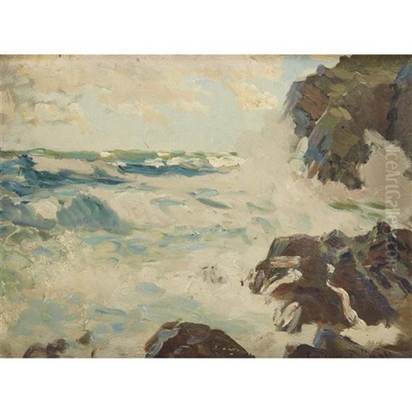 Ocean Surf Oil Painting by Paul Dougherty