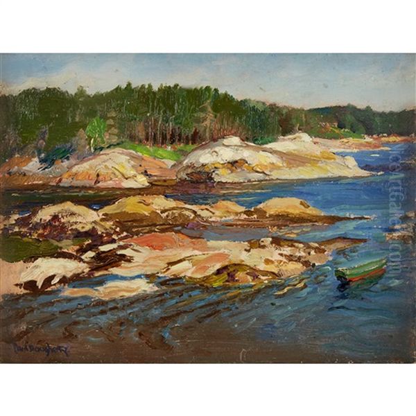 On The Riverbank Oil Painting by Paul Dougherty