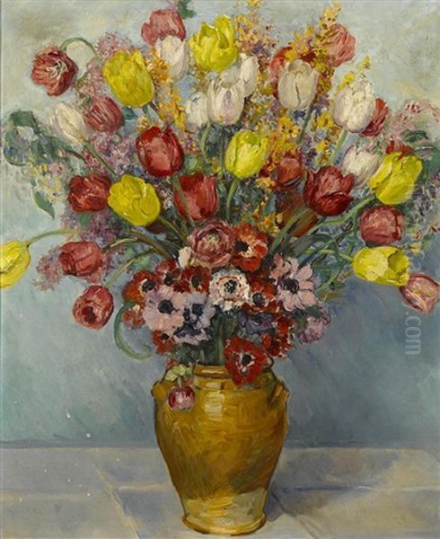 Still Life With Flowers Oil Painting by Paul Dougherty