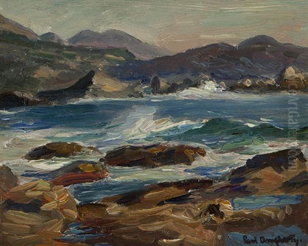 Rocky Coastline, Carmel Oil Painting by Paul Dougherty