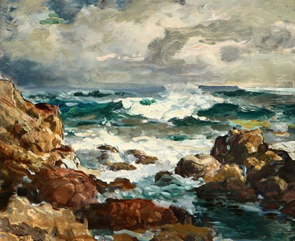 Carmel Coast Oil Painting by Paul Dougherty