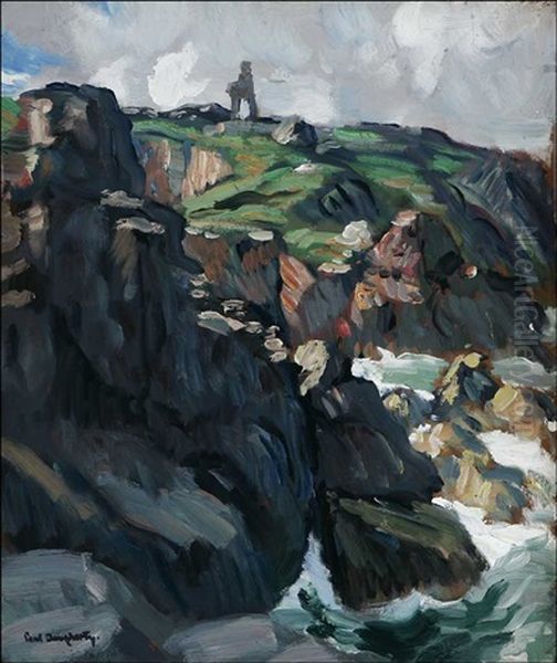 Coastal Cliffs Oil Painting by Paul Dougherty