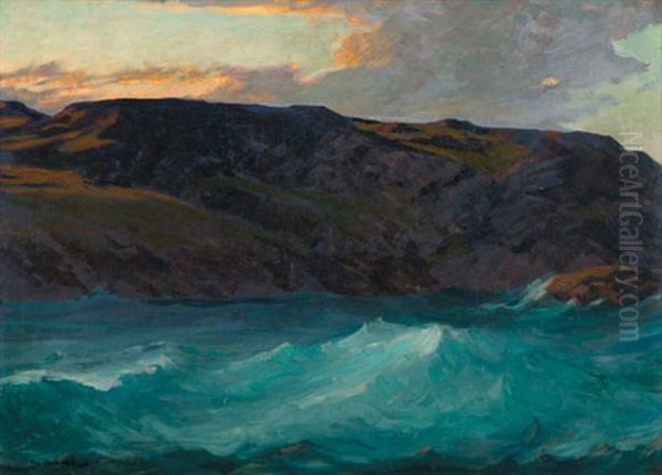 Headlands And Choppy Sea Oil Painting by Paul Dougherty