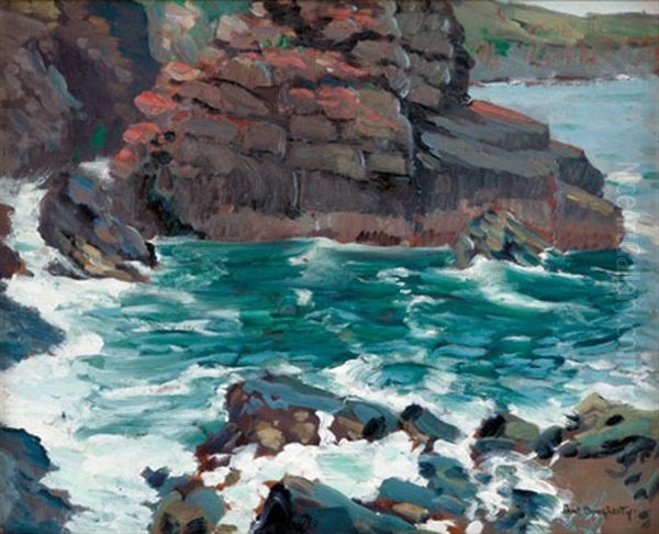 A Rocky Cove Oil Painting by Paul Dougherty