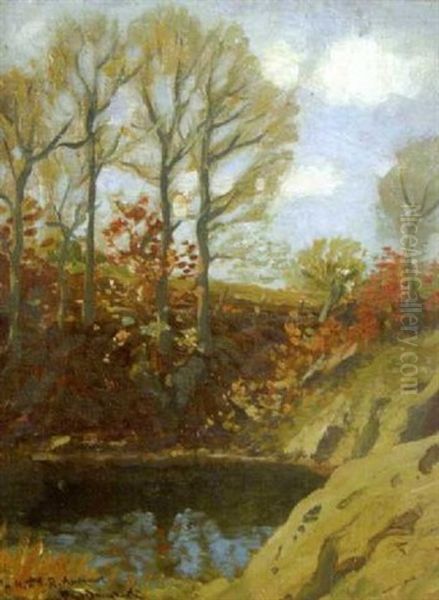 Impressionist Autumn Landscape Oil Painting by Paul Dougherty