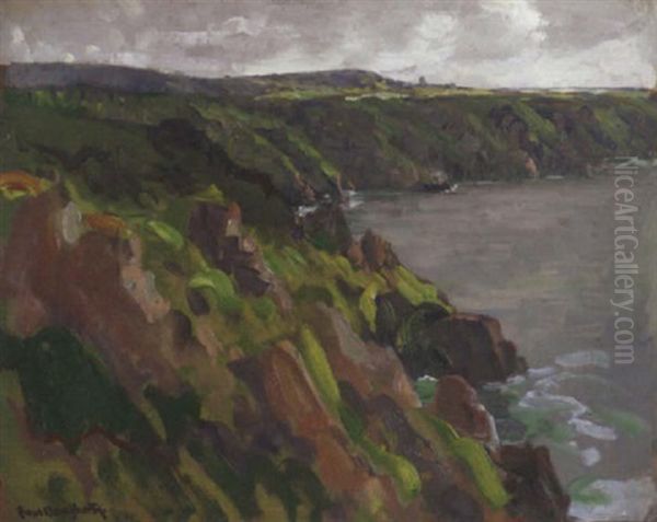 California Coast On A Cloudy Day Oil Painting by Paul Dougherty